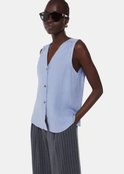 Blue Laura Linen Tank