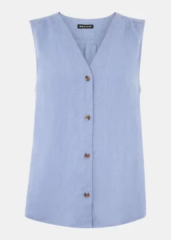 Blue Laura Linen Tank
