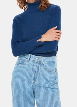 Blue Maja Knitted Polo Neck Knit