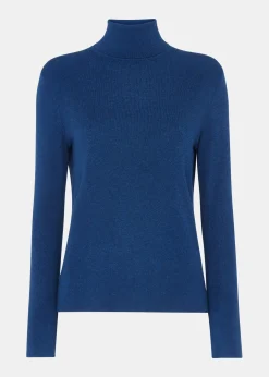 Blue Maja Knitted Polo Neck Knit