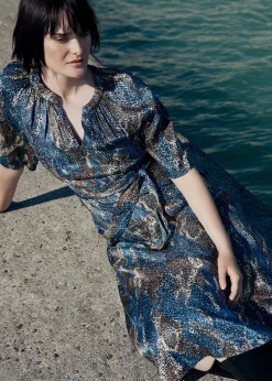 Blue Marlow Dashed Snake Dress