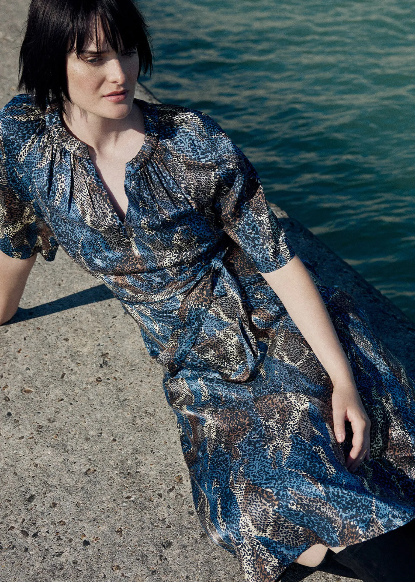 Blue Marlow Dashed Snake Dress