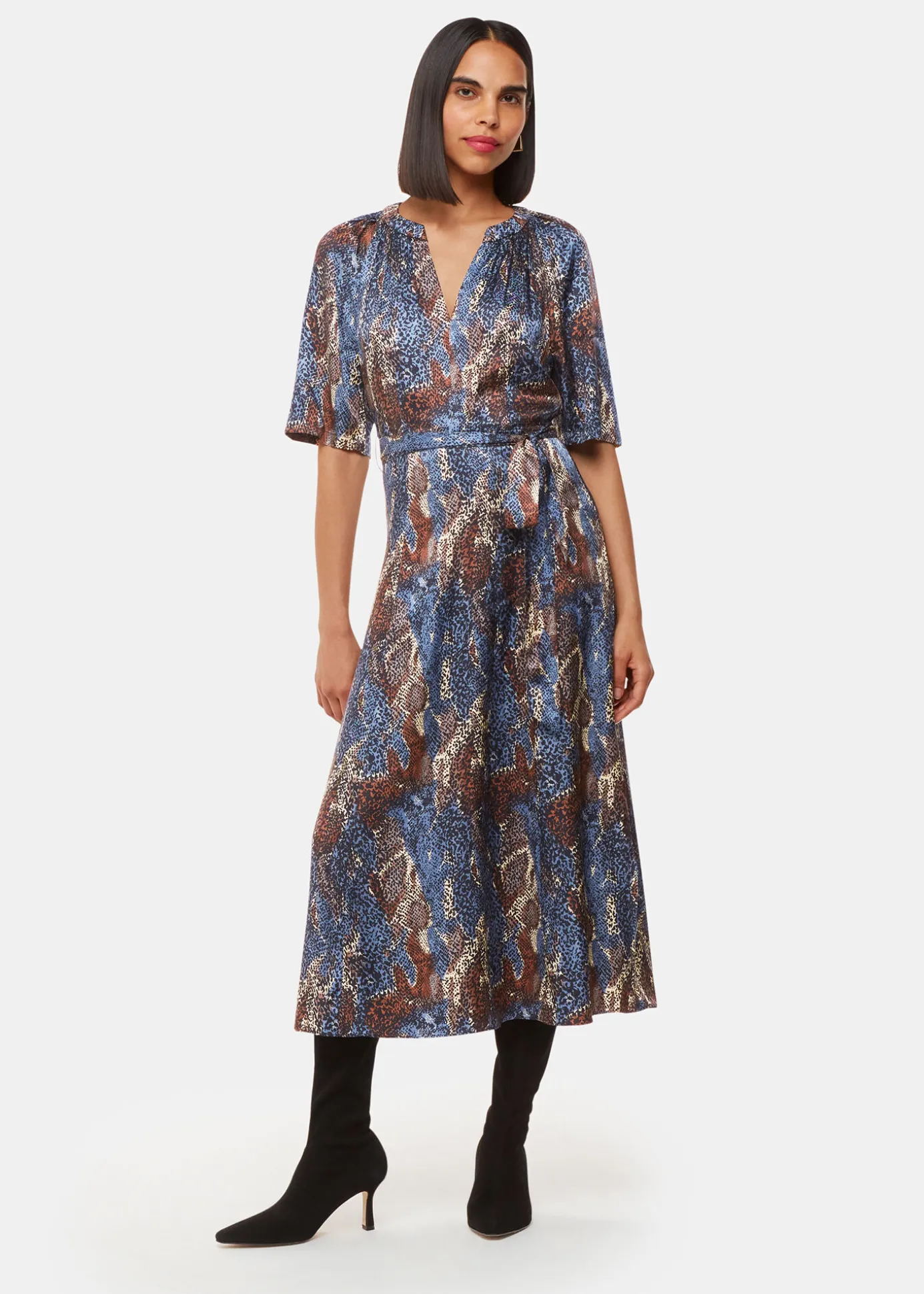 Blue Marlow Dashed Snake Dress