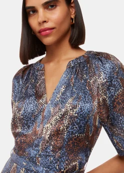 Blue Marlow Dashed Snake Dress