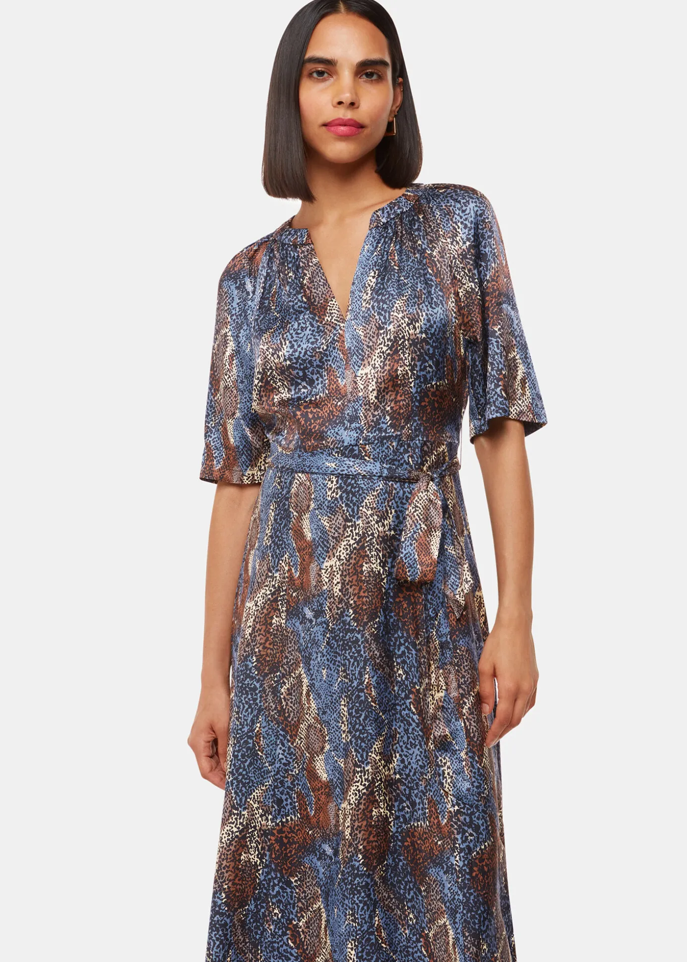 Blue Marlow Dashed Snake Dress