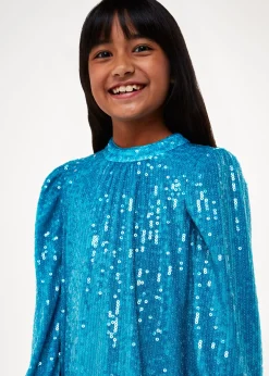 Blue Sadie Sequin Dress
