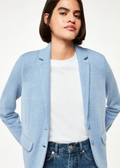 Blue Slim Jersey Jacket