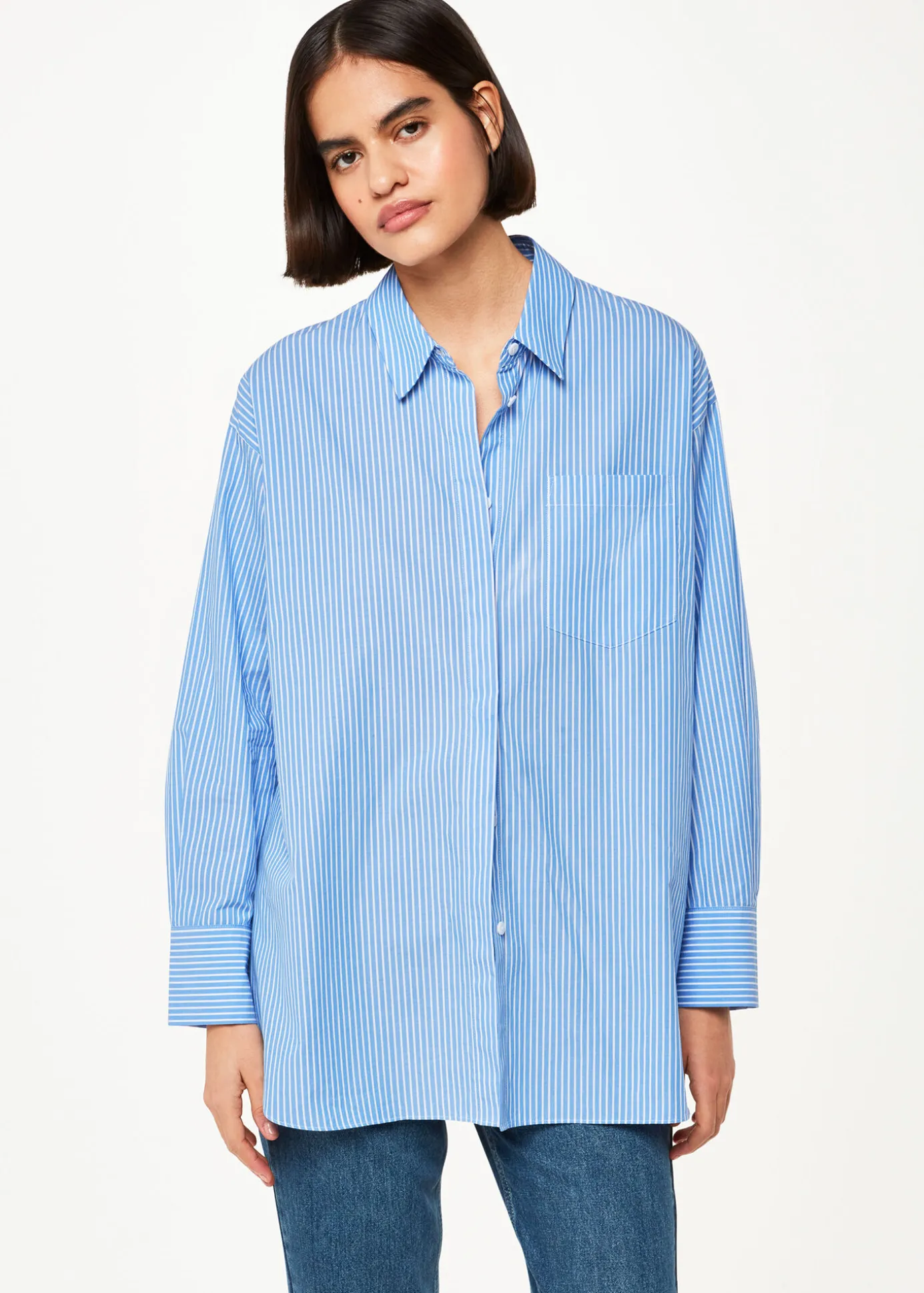 Blue Stripe Oversized Shirt
