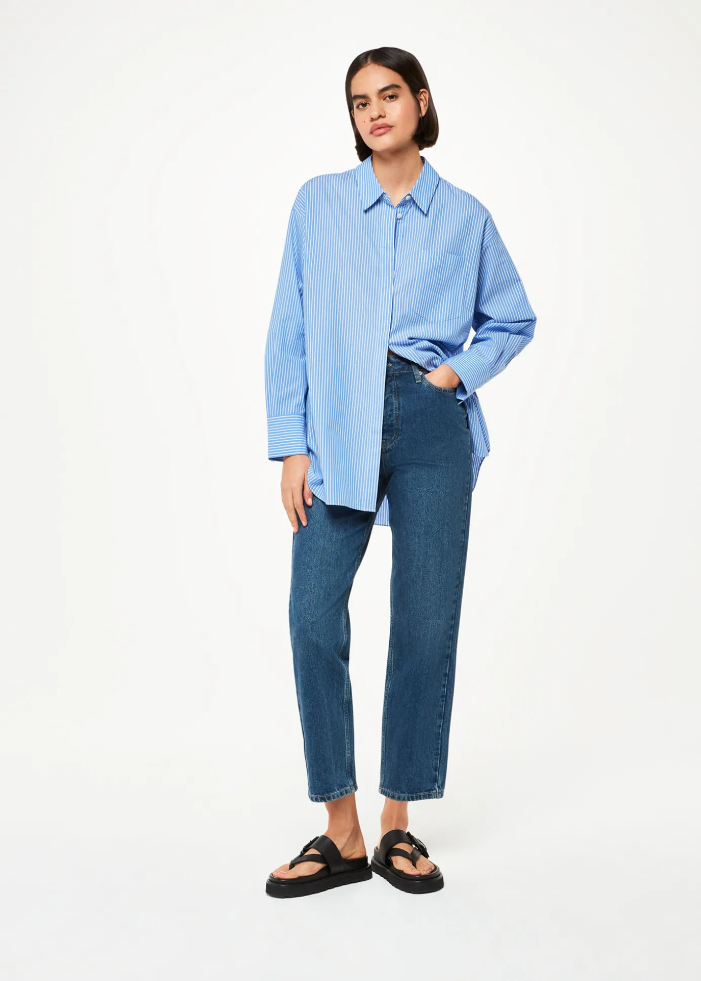 Blue Stripe Oversized Shirt