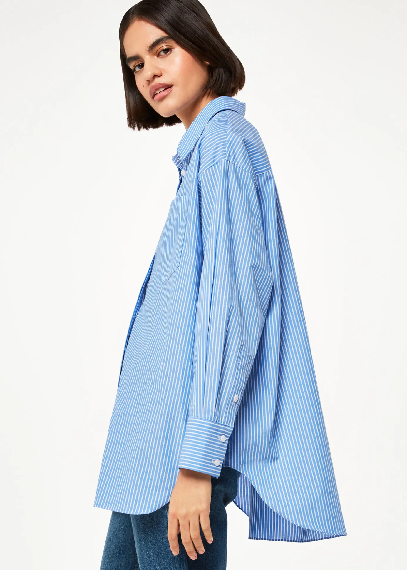 Blue Stripe Oversized Shirt