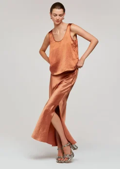 Bronze Ella Bias Cut Skirt