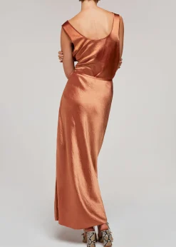 Bronze Ella Bias Cut Skirt