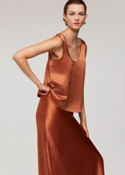 Bronze Ella Bias Cut Skirt