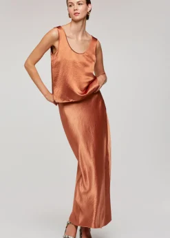 Bronze Ella Bias Cut Skirt