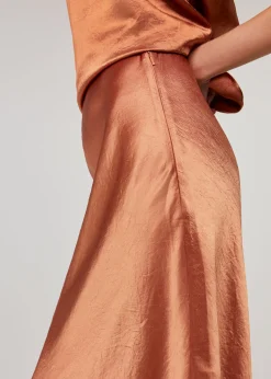 Bronze Ella Bias Cut Skirt