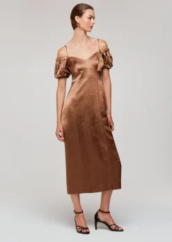 Bronze Faye Bardot Dress