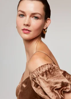 Bronze Faye Bardot Dress