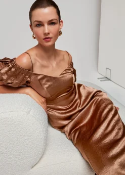 Bronze Faye Bardot Dress
