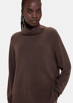 Brown Cashmere Roll Neck