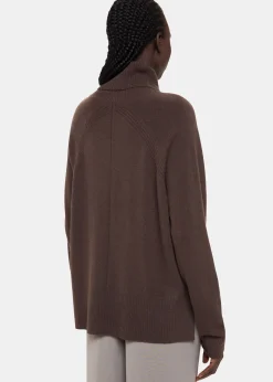 Brown Cashmere Roll Neck