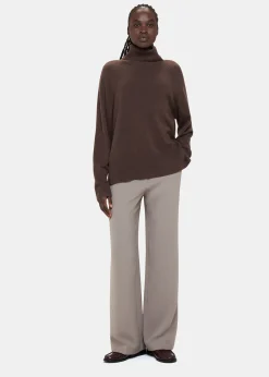 Brown Cashmere Roll Neck