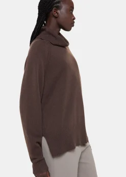 Brown Cashmere Roll Neck