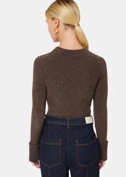 Brown Chenille Rib Detail Knit