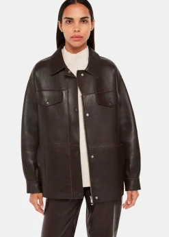 Brown Clean Bonded Leather Jacket