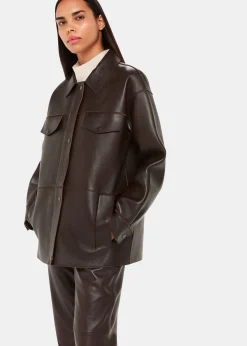 Brown Clean Bonded Leather Jacket