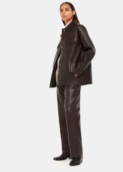 Brown Clean Bonded Leather Jacket