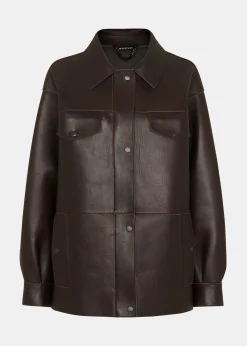 Brown Clean Bonded Leather Jacket