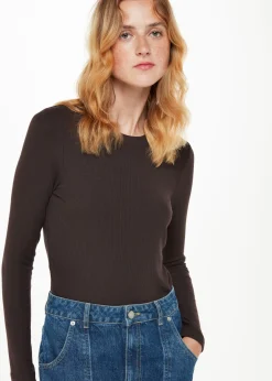 Brown Essential Ribbed Crew