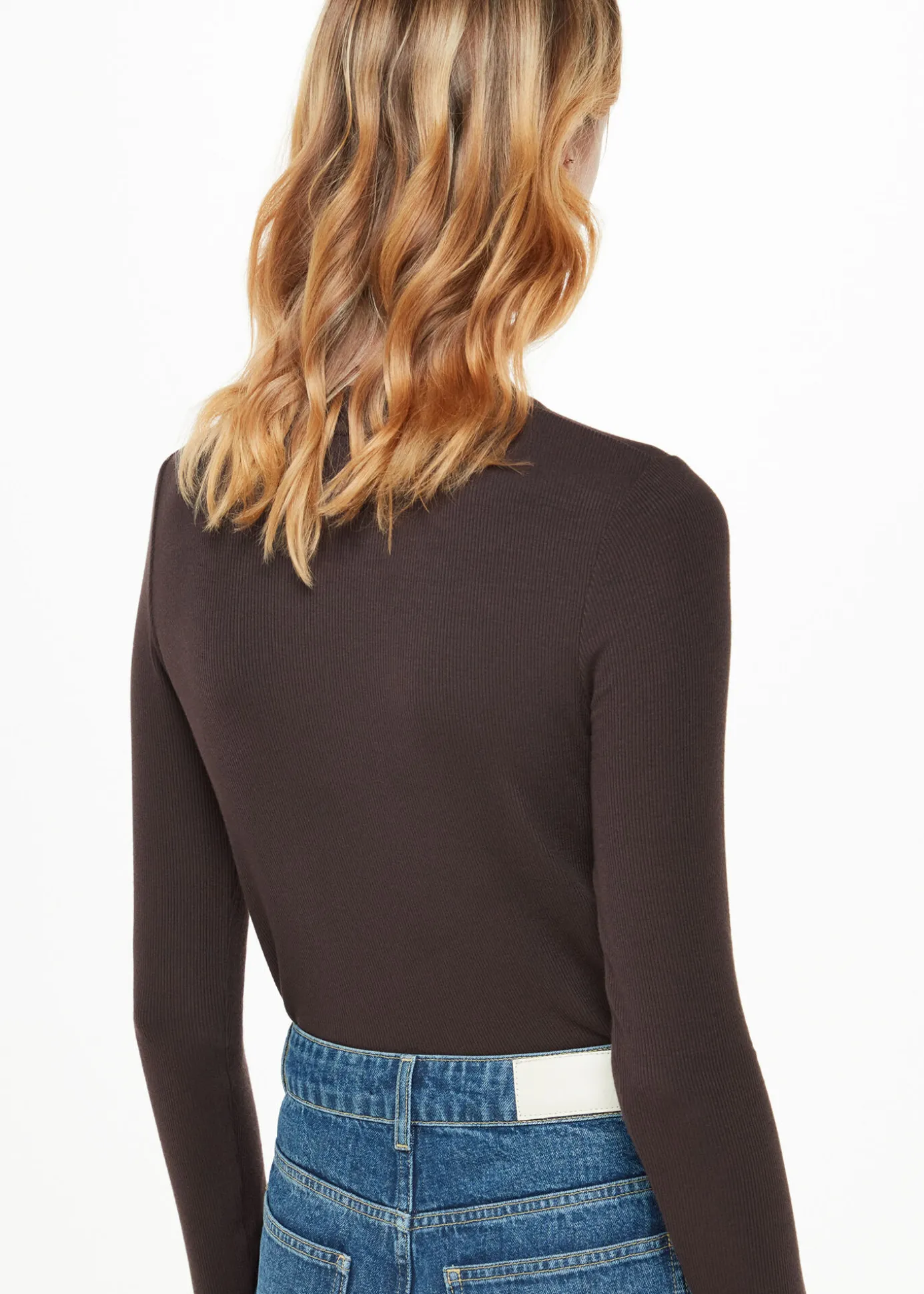 Brown Essential Ribbed Crew