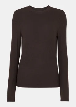 Brown Essential Ribbed Crew
