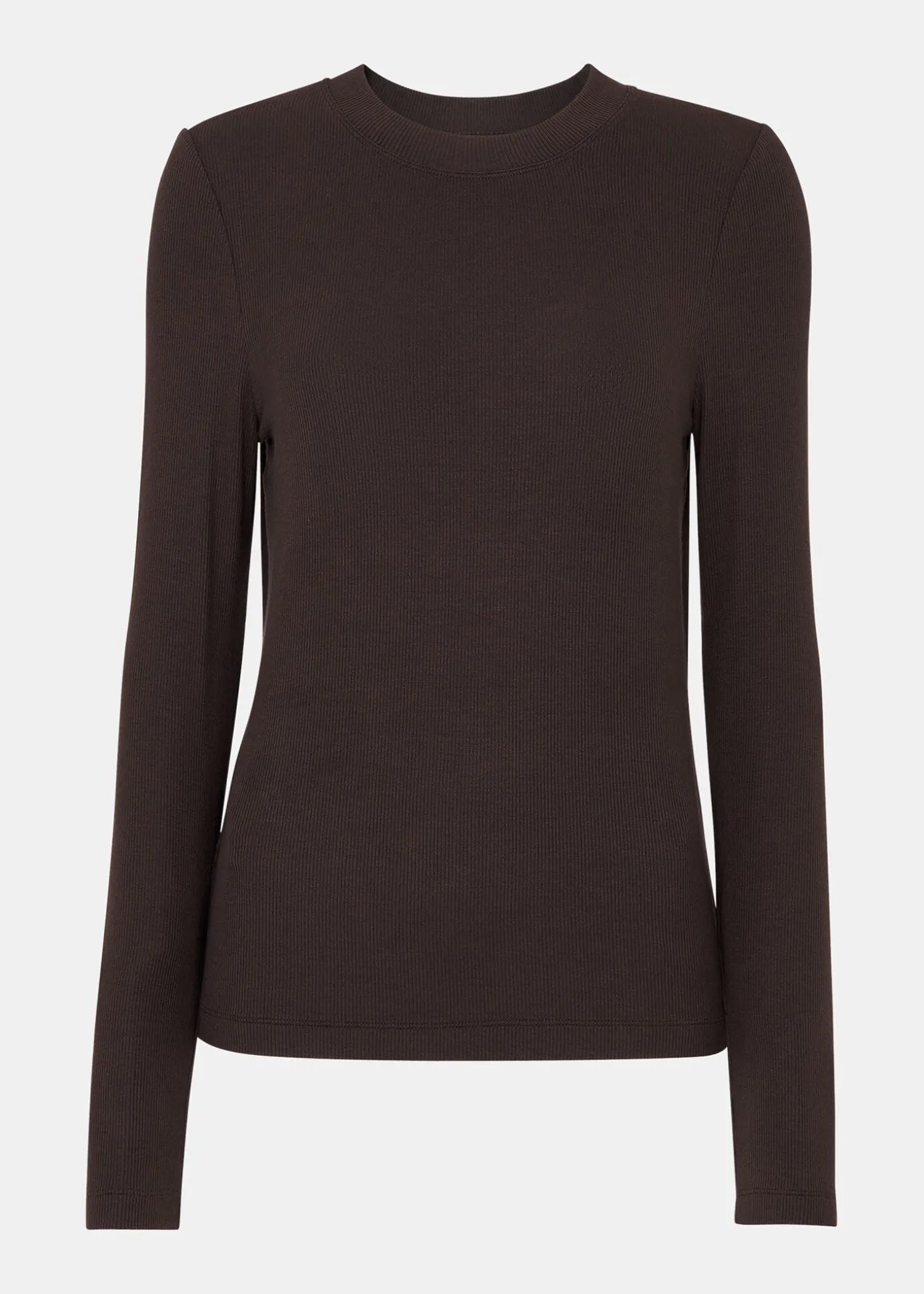 Brown Essential Ribbed Crew
