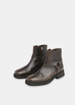 Brown Matteo Burnished Biker Boot
