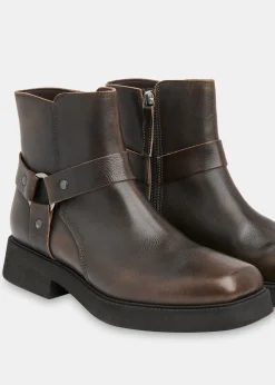 Brown Matteo Burnished Biker Boot