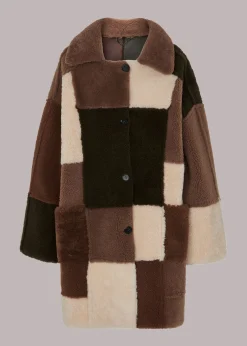 Brown Reversible Patchwork Coat