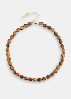 Brown Tiger Eye Beaded Necklace