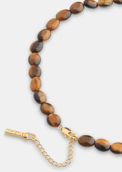 Brown Tiger Eye Beaded Necklace