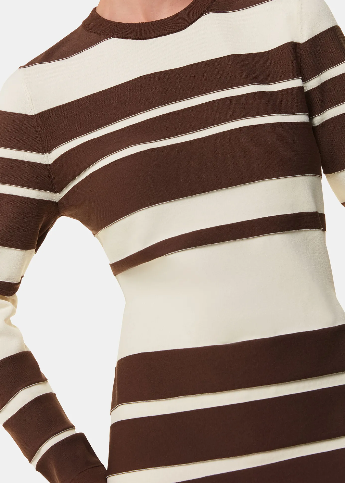 Brown Variegated Stripe Knit Dress