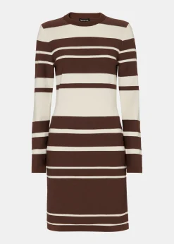 Brown Variegated Stripe Knit Dress