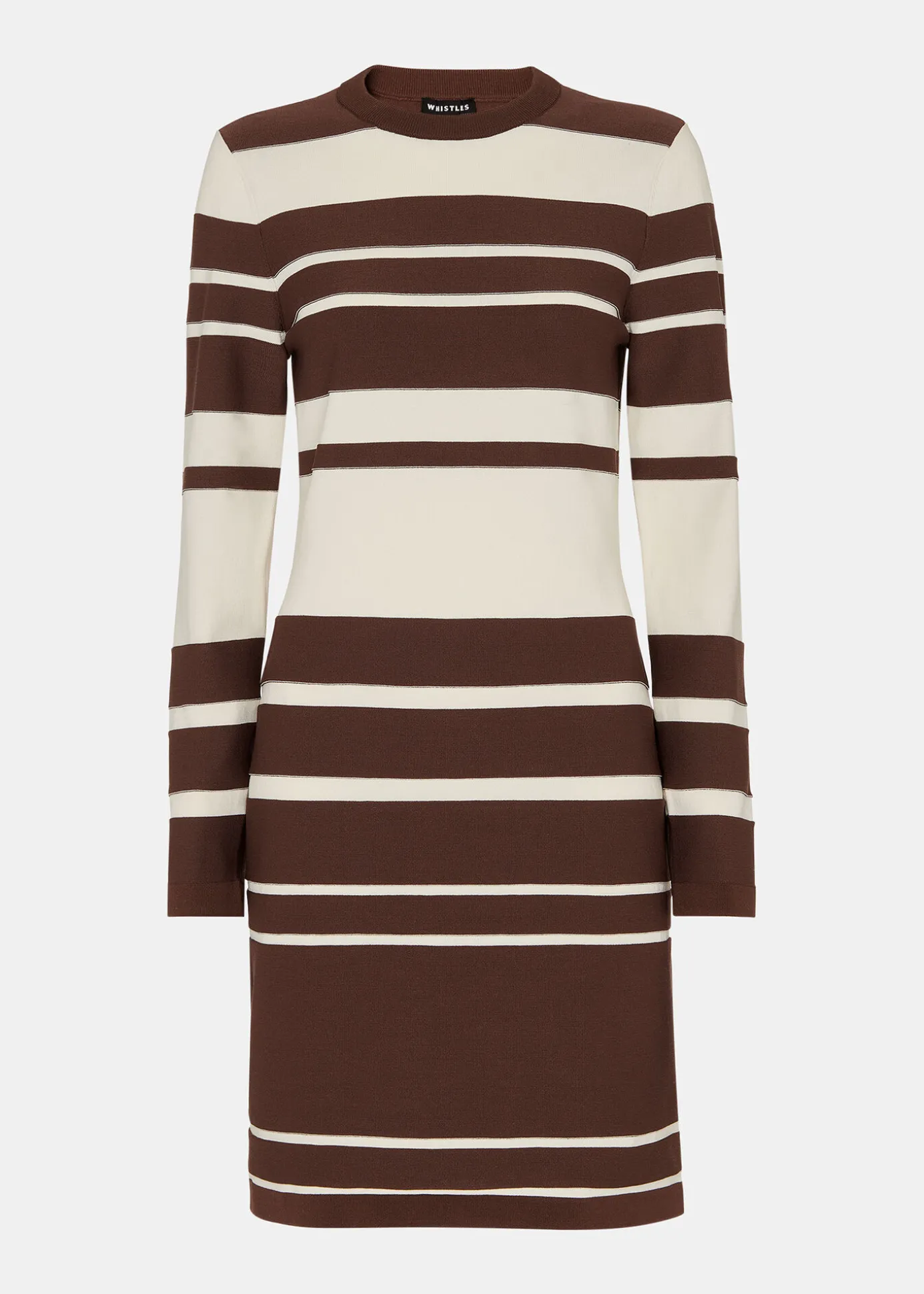 Brown Variegated Stripe Knit Dress