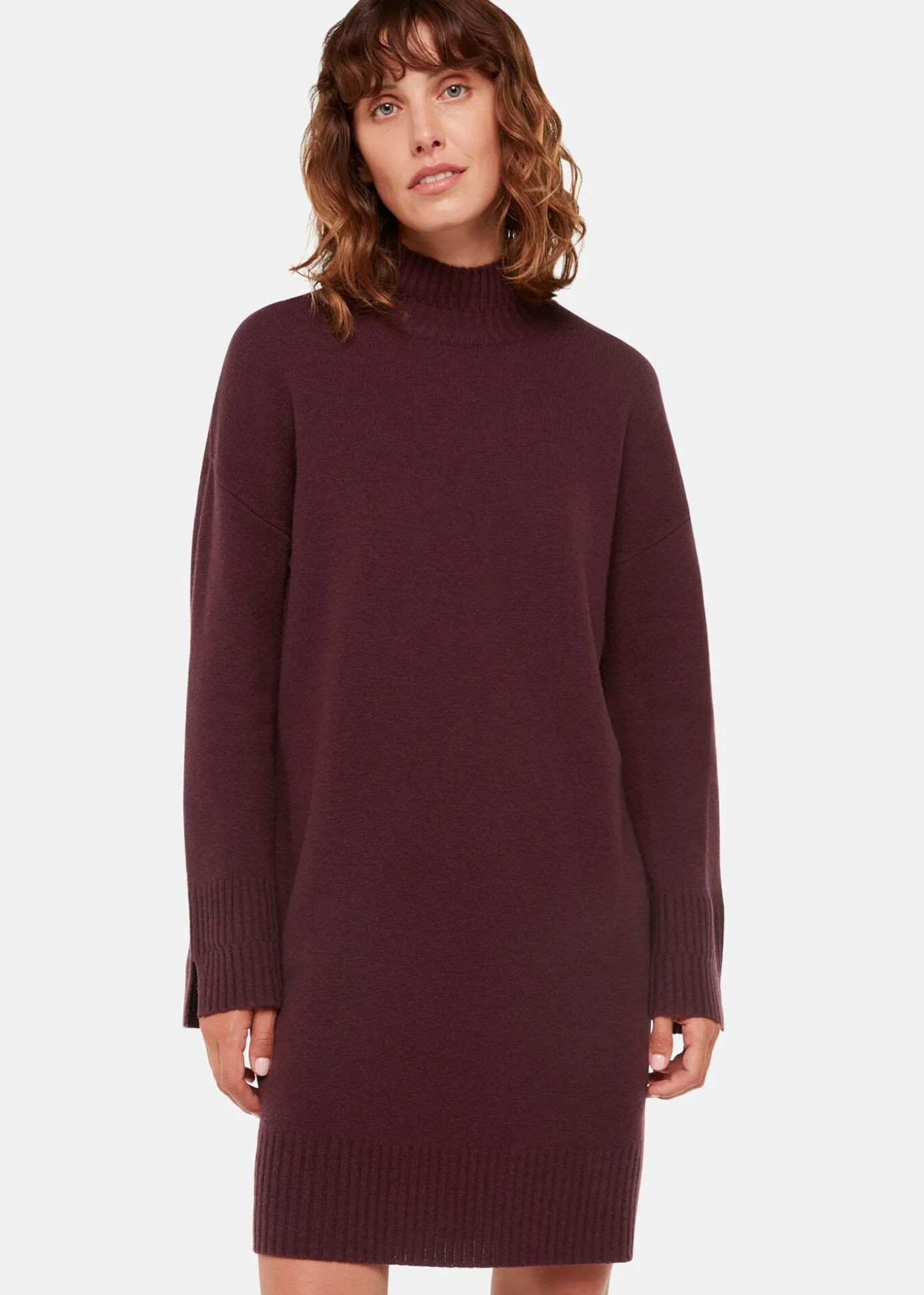 Burgundy Amelia Wool Knitted Dress