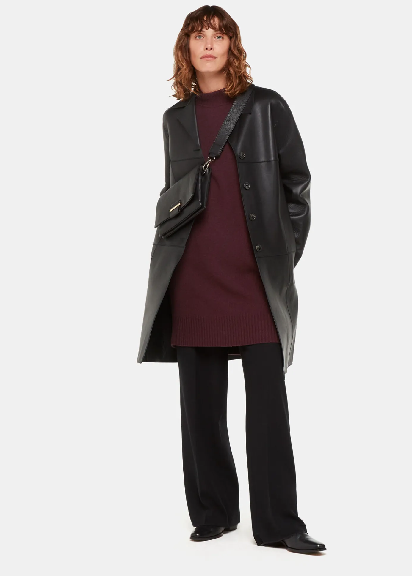 Burgundy Amelia Wool Knitted Dress