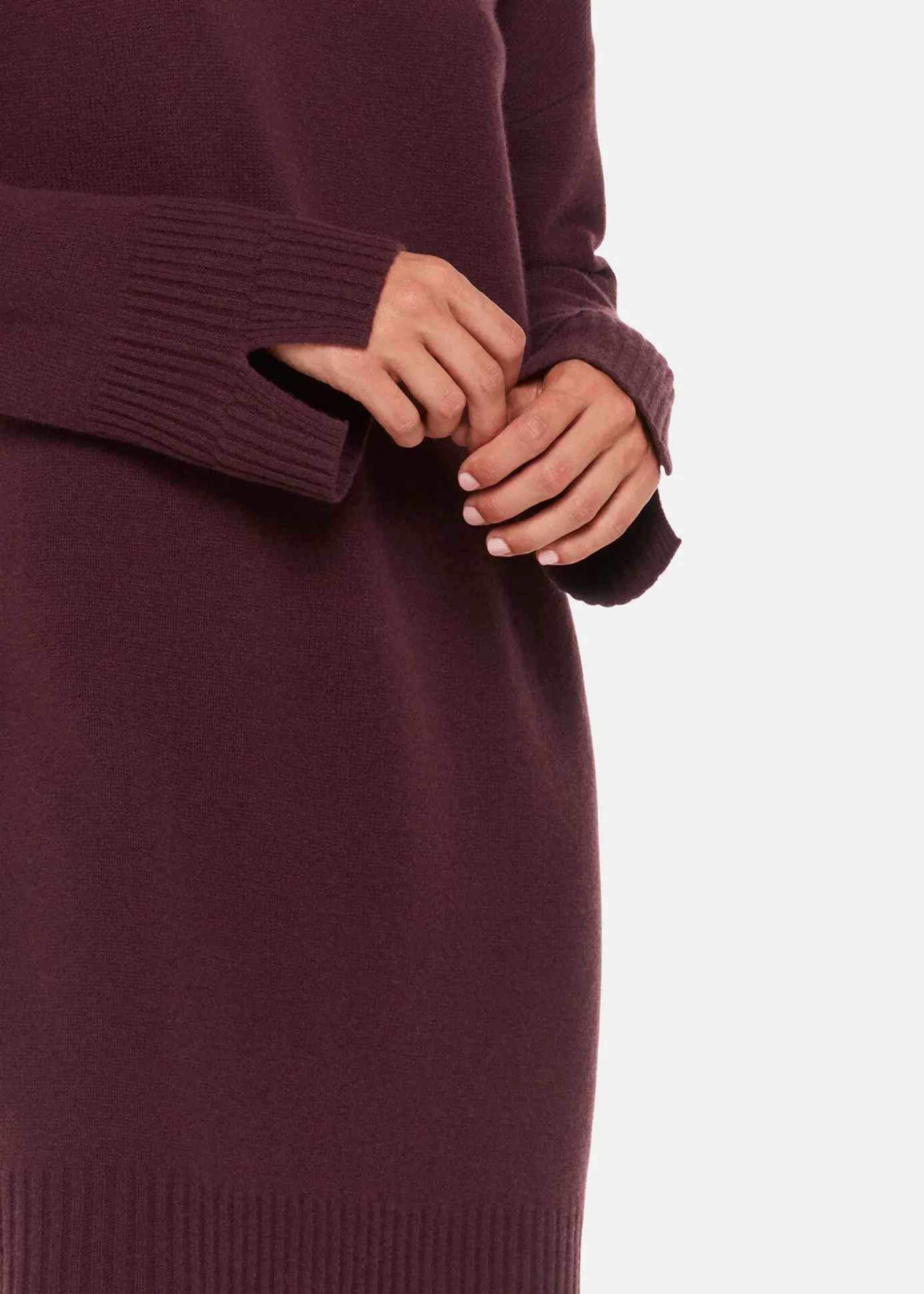 Burgundy Amelia Wool Knitted Dress