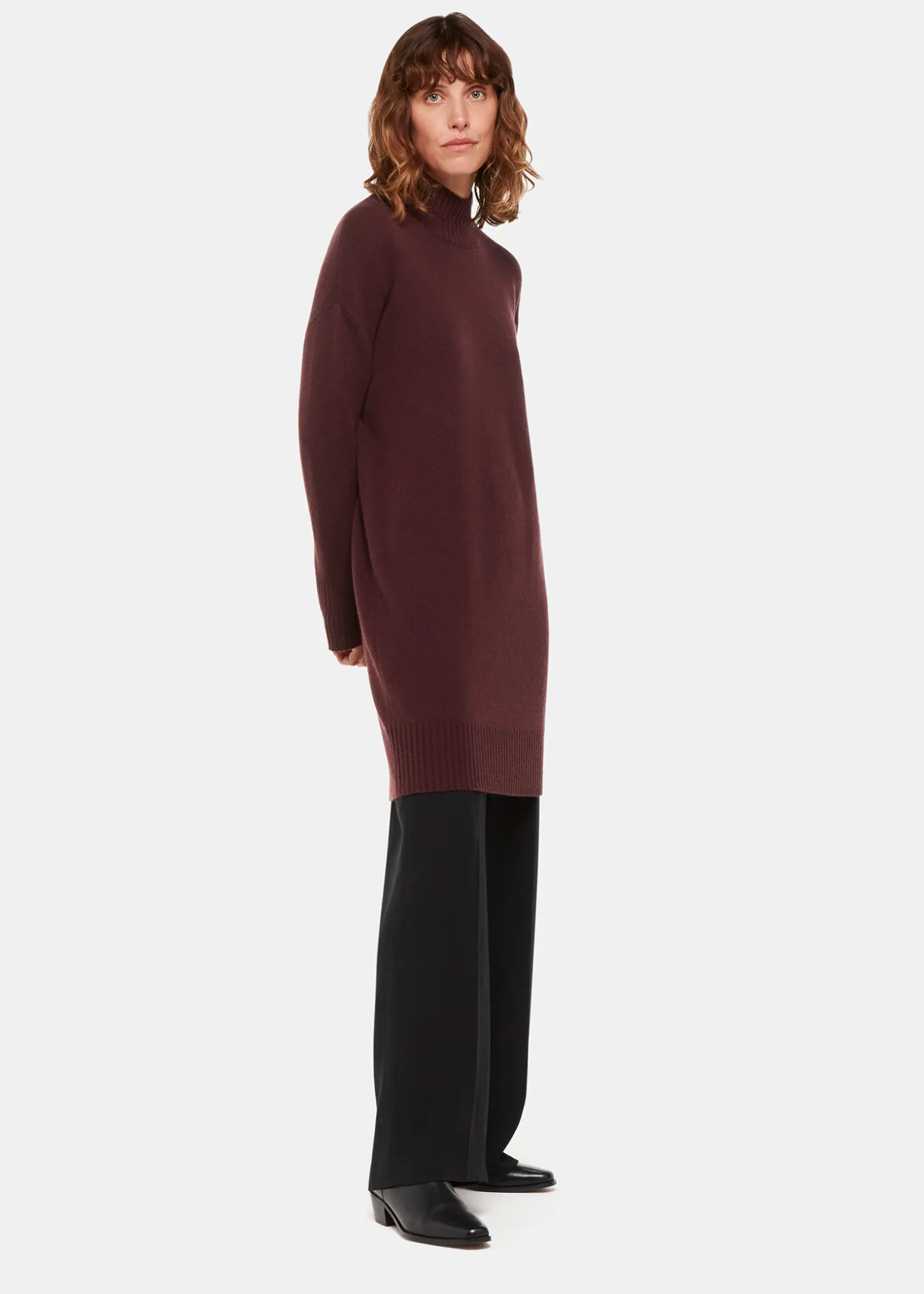 Burgundy Amelia Wool Knitted Dress