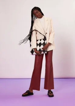 Burgundy Emily Leather Pant