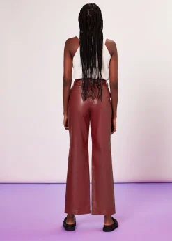 Burgundy Emily Leather Pant