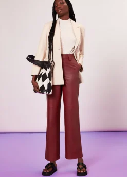 Burgundy Emily Leather Pant